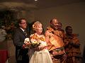 Newlyweds Pam and Tomasi present themselves to the congregation-4